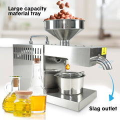 Intelligent Automatic 820W Oil Press Machine Oil Extraction Stainless Steel Oil Expeller Hot and Warm Oil Pressing Direct Current Machine Commercial Home