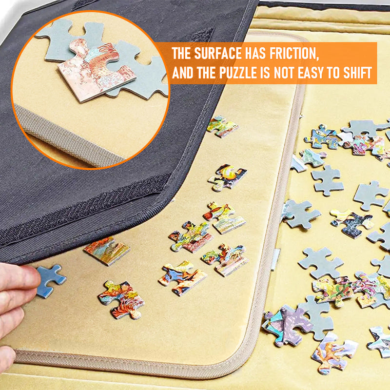 Portable Jigsaw Puzzle Board Table Mat Premium Puzzle Carrier for Travel and Storage with Sorting Trays Non-Slip Surface 80x55cm