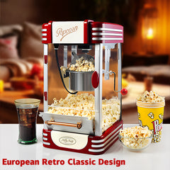 Popcorn Machine Popcorn Maker Corn Popper 310W Machine Popper With Warming Light and Accessories Easy to Use Commercial Fully Automatic Popcorn