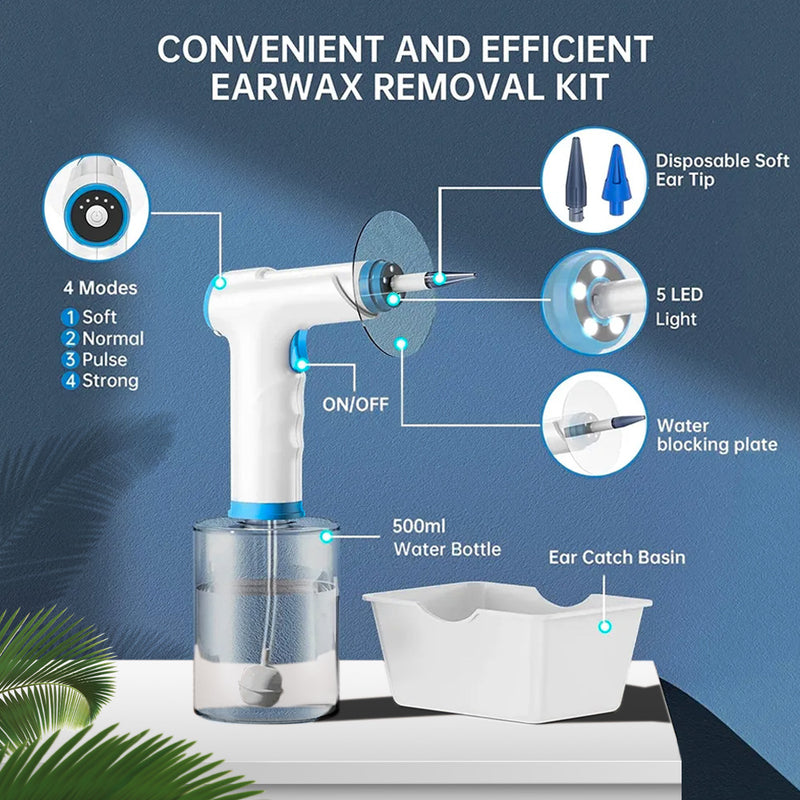 Intelligent Household Portable Ear Canal Cleaning Electric Ear Flusher with Ear Cover with one year Warranty