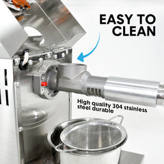 Intelligent Automatic 820W Oil Press Machine Oil Extraction Stainless Steel Oil Expeller Hot and Warm Oil Pressing Direct Current Machine Commercial Home