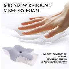 Orthopedic Neck Shoulder Pillow Cervical Memory Foam Support Cushion 2 Heights Ergonomic Contour Pillows With Washable Pillowcase Pain Relief