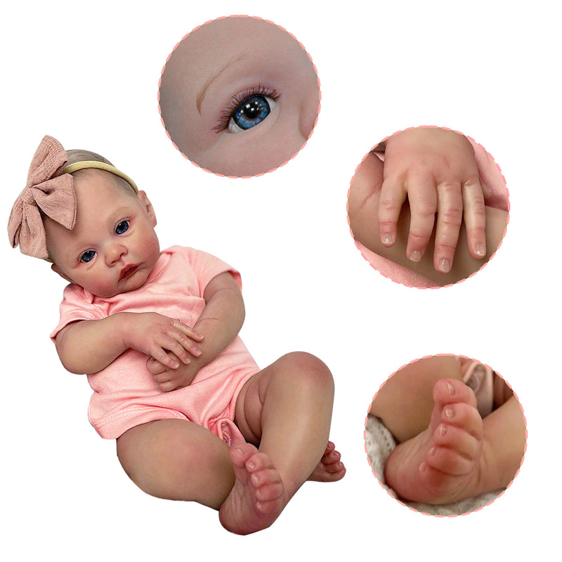 Handmade Soft Silicone Body Reborn Baby Dolls Realistic 3D Newborn Doll Perfect Kids Gift