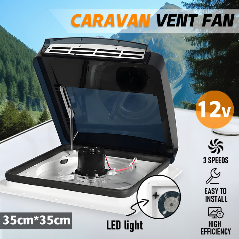 Caravan Camper RV Motorhome 12V Roof Hatch LED Lights Vent Exhaust Fan Shower