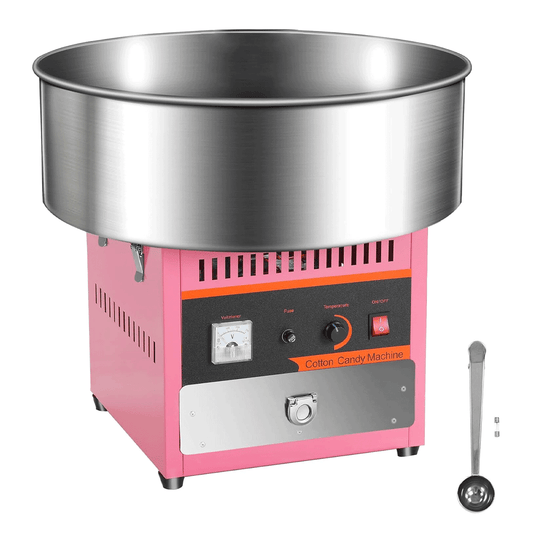 Alston 1000W Commercial Electric Cotton Candy Machine Sugar Fairy Floss Maker For Family Party with Stainless Steel Bowl Storage Drawer Pink Color