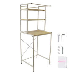 Heavy Duty Metal 3-Tier Over Washing Machine Storage Rack Shelf Strong Bearing Organizer Stand for Front Load Washing Machine Dryer Space Saving