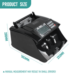Automatic Money Counter Bill Counter High Speed Cash Bill Counting with UV MG IR Counterfeit Detection and Large Digital Display for Australia Banknotes