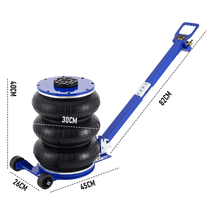 5T Triple Bag Pneumatic Air Jack 11000lbs Quick Lifting for Car SUV Minitruck-Heavy Duty Compressed Tools Reliable with Adjustable Handle