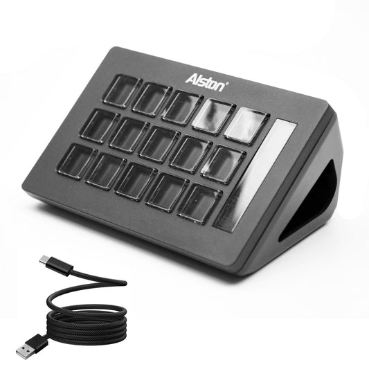 Studio Controller Keyboard Stream Controller Customizable Deck with 15 Shortcut Keys for Multi Applications Triggered in PC for Streaming Studio Work Game