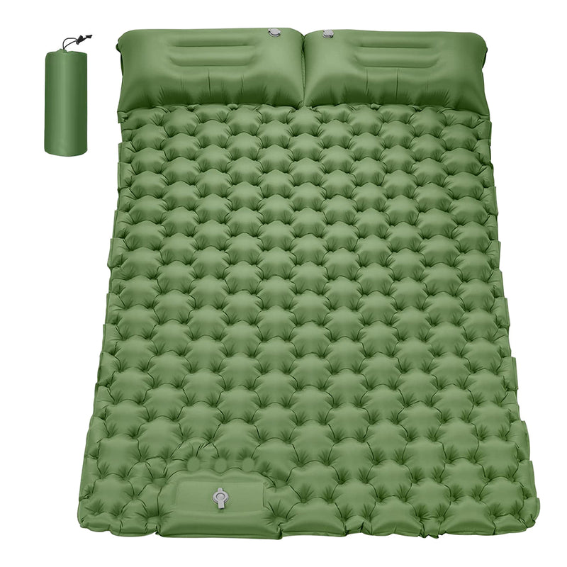 Double/Single Self-Inflating Mattress Camping Airbed Mat Sleeping Pad with Pump and Pillow for camp hiking beach