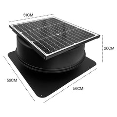 Solar Roof Fan Ventilation Exhaust Heat Extraction Panel Aluminum Alloy Blade