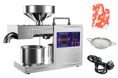 Intelligent Automatic 820W Oil Press Machine Oil Extraction Stainless Steel Oil Expeller Hot and Warm Oil Pressing Direct Current Machine Commercial Home