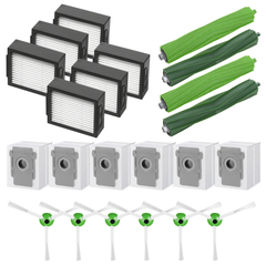 Vacuum Parts Kit Replacement Parts for iRobot Roomba i7 i7 Plus i8 j7 i4 i3 E5 E6 E7 Include 4 Roller Brushes 6 Filters 6 Side Brushes 8 Dust Bags