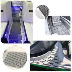 Adhesive Marine Decking EVA Foam Boat Flooring Teak Non-slip Mat Cuttable Deck Mat for Motorboat RV Yacht Kayak Surfboard 190cmx70cm Rhombus Grey