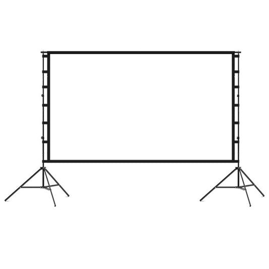 Projector Screen with Stand 150 Inch 16:9 4K 1080 HD Height Adjustable 200-260cm with 2 Tripod Stand and Storage Bag Indoor Outdoor