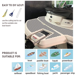 Adhesive Marine Decking EVA Foam Boat Flooring Teak Non-slip Mat Cuttable Deck Mat for Motorboat RV Yacht Kayak Surfboard 190cmx70cm Rhombus Grey