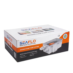SEAFLO 750GPH Auto Sump Pump Built-In Check Valve | Dual Inlet Ports | Multi-Source Drainage | Float Switch | Shower Sink Drain Kit Marine RV