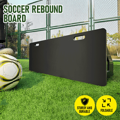 Portable Soccer Rebound Board 100x42x40cm Black PE Training Equipment for Soccer Practice Shooting Passing Ball Control Durable Polyethylene