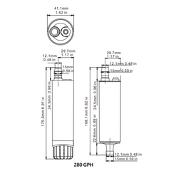 SEAFLO Submersible Inline Pump 6m Head SFSP1-G280-02B 12V 280GPH Transfer Pump Food Grade Fresh Water Seawater Diesel Pump Portable Marine RV Utility