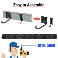 Bike Storage Rack Wall Mount Garage Vertical Bike Hanger Rack For 6 Bikes Adjustable Hooks Fits All Mountain and Road Bike Up to 20kg Per Hook Space Saving