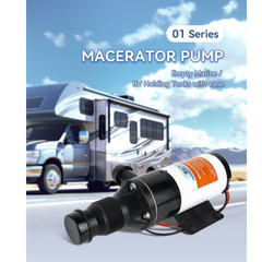 SEAFLO 12V 01-Series DC Macerator Pump – 12GPM Marine Waste Pump with Sealed Motor, 4-Blade Chopper, Ignition Protection, Corrosion-Resistant Design