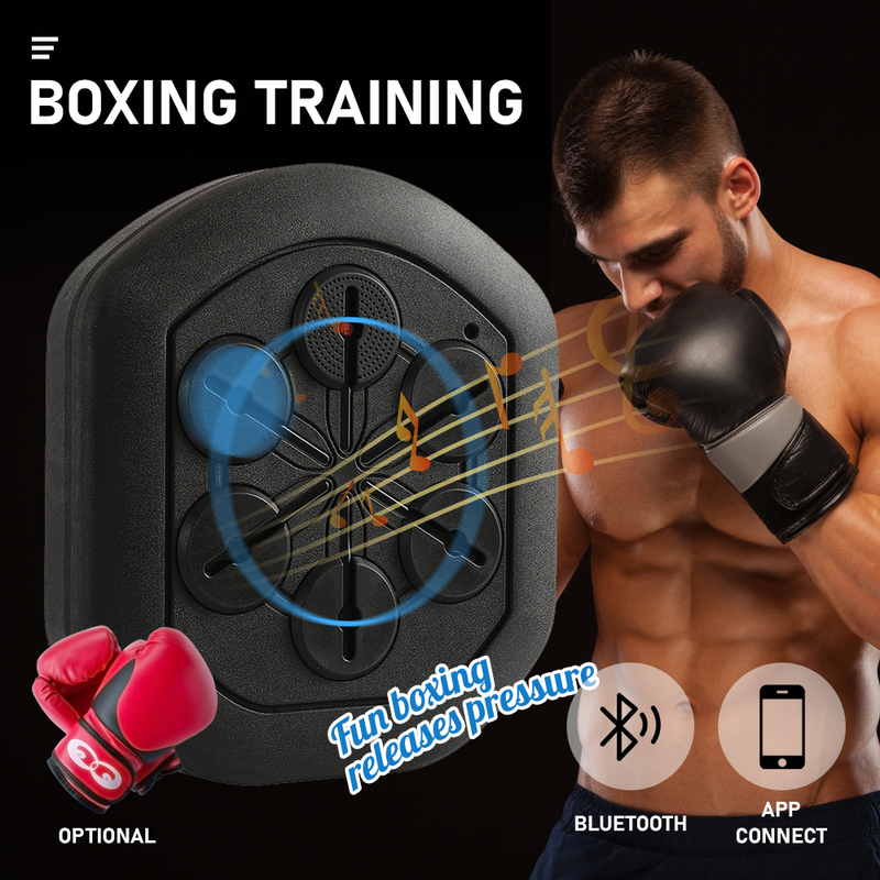 Music Boxing Training Machine Electronic Wall Mounted Target Boxing Machine for Kids & Adults with Bluetooth Adjustable Light Speed for Reaction Strength Exercise