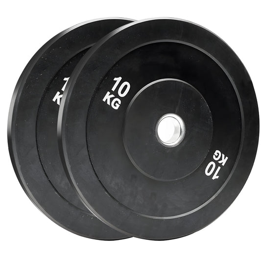 2 Pack 10kg Bumper Plates 2 Inch Olympic Weight Discs Rubber Barbell Plates With Stainless Steel Inserts Strength Training Weightlifting Home Gym Fitness