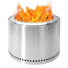 19'' Smokeless Firepit Outdoor Wood Burning Stainless Steel Fireplaces Portable Firepit with Removable Ash Pan and Storage Bag for Backyard Camping Patio