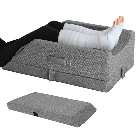 Leg Wedge Ergonomic Booster 3-Height Adjustable Memory Foam Leg Support Pillow with Washable Cover for Ankle Foot Rest Surgery Recovery and Pain Relief