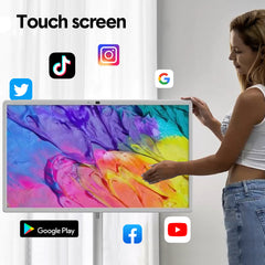 Alston Movable 32 Inch 1080P Smart Screen Rotatable In-cell Touch Screen Support Google Store Cast Screen with Built-in Battery HD Camera Android 12 8+128