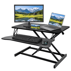 Standing Desk Riser Height 13cm-49cm Height Adjustable Portable Monitor Laptop Stand-Up Desk Dual Mode Sit-to-Stand Tabletop Riser 15kg Load with Spring Lift