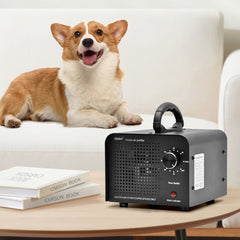 100W 0zone Generator 100000mg/h High Output Capacity O3 Air Purifier Ozone Machine with Adjustable Timer Odor Removal for Home Office Pet Smoke Black