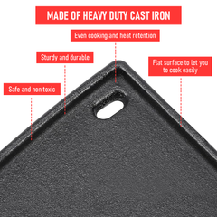 Cast Iron BBQ Half Griddle Plate Replacement Part For Weber Family Q320 Q3000 Q3100 Q3200 Series Grills Non-stick Cooking Pan 45.5x32cm