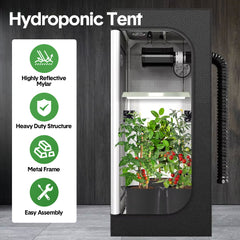 Indoor Grow Tent Larger Hydroponic Grow System 102x102x199cm Observation Window with High Reflective Mylar and Removable Floor Tray for Plants Flowers