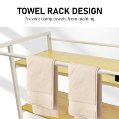 Heavy Duty Metal 3-Tier Over Washing Machine Storage Rack Shelf Strong Bearing Organizer Stand for Front Load Washing Machine Dryer Space Saving