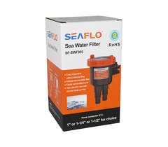 SEAFLO High-Flow Raw Water Strainer 52.9GPM 鈥?Marine|RV Shower Compatible Clear Anti-Rust Housing 1鈥?to 1.5鈥?Customizable OEM Cartridge Replacement