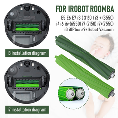 Vacuum Parts Kit Replacement Parts for iRobot Roomba i7 i7 Plus i8 j7 i4 i3 E5 E6 E7 Include 4 Roller Brushes 6 Filters 6 Side Brushes 8 Dust Bags