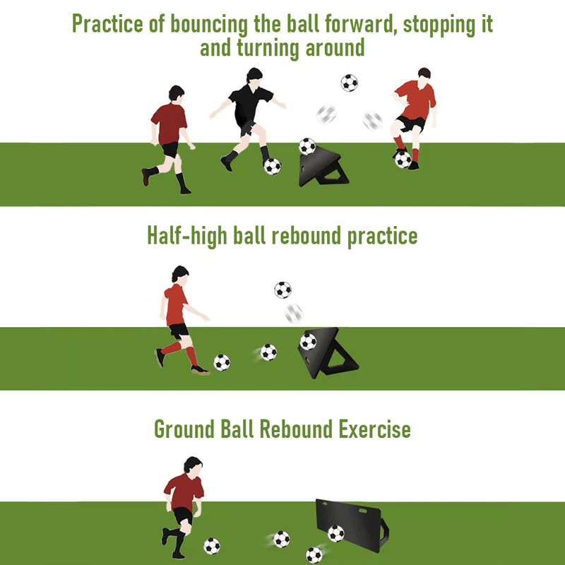 Portable Soccer Rebound Board Soccer Training Shooting Practice Outdoor Black