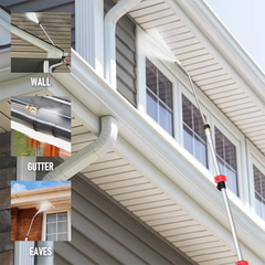 6m Telescoping Pressure Washer Wand Max 4000PSI Length Extendable and Adjustable with Support Belt Spray Wand and 5 Spray Nozzles for High Reach Roof Fence