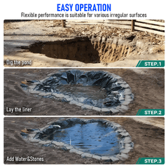 HDPE Pond Liner 4mx6mx0.5mm Garden Pools Underlayment Membrane Reinforced Black