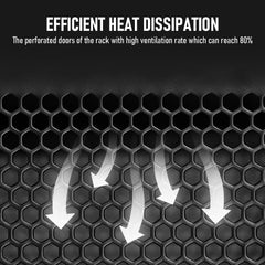 9U Cabinet Server Network Data Rack Wall Mount LAN Rack IT Equipment 20kg Max with Lockable Glass Door and Removable Side Panel Overall 0.6mm 450x542x400mm