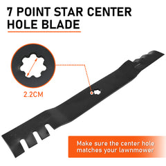 2pcs Replacement Lawn Mower Toothed Blades Aluminum Alloy Set Fits For John Deere Using 7 Point Star Centre Mower Accessories