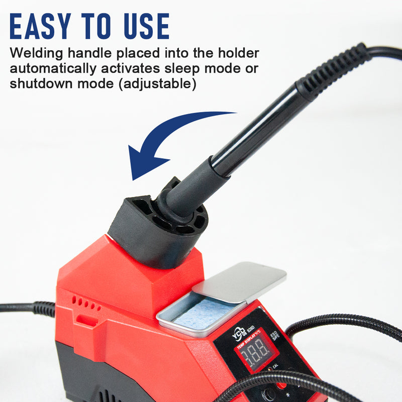 60W Digital Display Soldering Iron Station Kit w 2 Helping Hands Conversion Auto Sleep Calibration Support