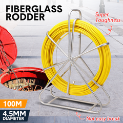 Alston 4.5mm 100M Fish Tape Fiberglass Rodder with Steel Reel Cage Cable Duct Rodder Snake Telstra NBN Tool Non-Conduct