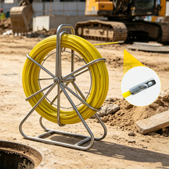 Alston 4.5mm 100M Fish Tape Fiberglass Rodder with Steel Reel Cage Cable Duct Rodder Snake Telstra NBN Tool Non-Conduct