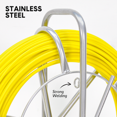 Alston 4.5mm 100M Fish Tape Fiberglass Rodder with Steel Reel Cage Cable Duct Rodder Snake Telstra NBN Tool Non-Conduct