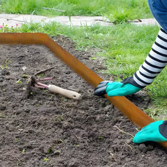 10 Pack Steel Landscape Lawn Edging 101.5cm Strips with Spikes Pre Rusted Edging Garden Divider 12.5cm Depth Patina Bendable Border with 11 Connecting Clips
