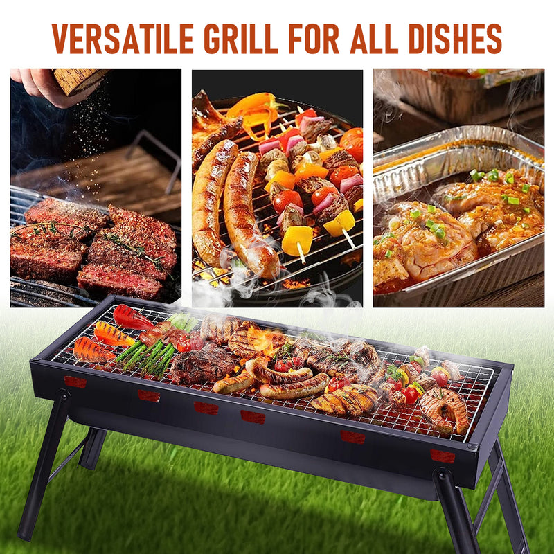 Charcoal BBQ Grill Folding Portable Camping Barbecue Grill Lightweight for Outdoor Picnics Garden Beach Party 60 22 33 cm