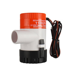 SEAFLO 1100GPH Bilge Pump Saltwater Vibrationless Silent Submersible 12V 3.5A, Snap-Lock Strainer, Anti-Airlock for Boats Trailers Caravah