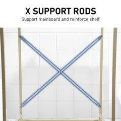 Heavy Duty Metal 3-Tier Over Washing Machine Storage Rack Shelf Strong Bearing Organizer Stand for Front Load Washing Machine Dryer Space Saving